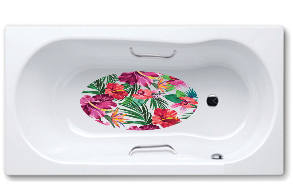 bathtub mat, anti slip,self adhesive,art,full color,shower.flower,patterns,
