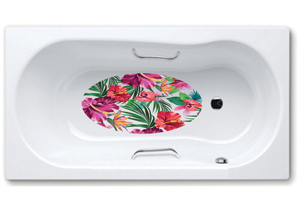bathtub mat, anti slip,self adhesive,art,full color,shower.flower,patterns,