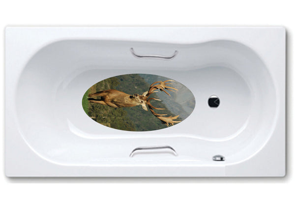 bathtub mat, anti slip,self adhesive,art,full color,shower,moose,animals