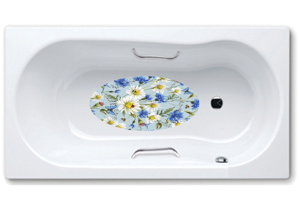 bathtub mat, anti slip,self adhesive,art,full color,shower,flower,patterns.