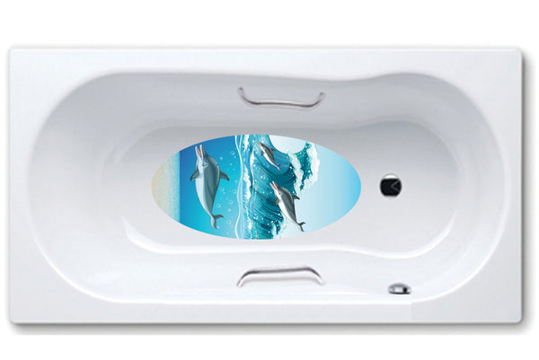  dolphin,bathtub mat, anti slip,self adhesive,art,full color,shower.