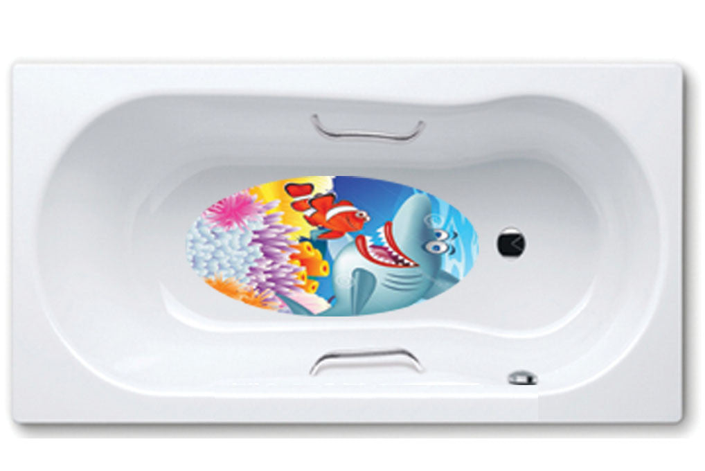  shark,clown,bathtub mat, anti slip,self adhesive,art,full color,shower.