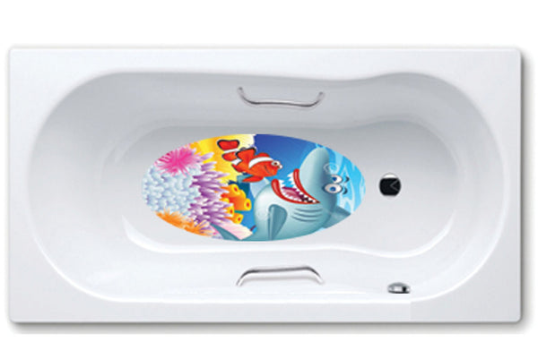  shark,clown,bathtub mat, anti slip,self adhesive,art,full color,shower.
