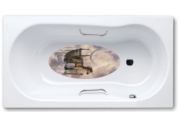 unicorn,bathtub mat, anti slip,self adhesive,art,full color,shower.