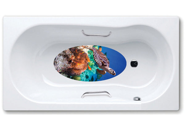  turtle,bathtub mat, anti slip,self adhesive,art,full color,shower.