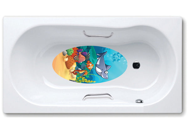  sea,fish,bathtub mat, anti slip,self adhesive,art,full color,shower.