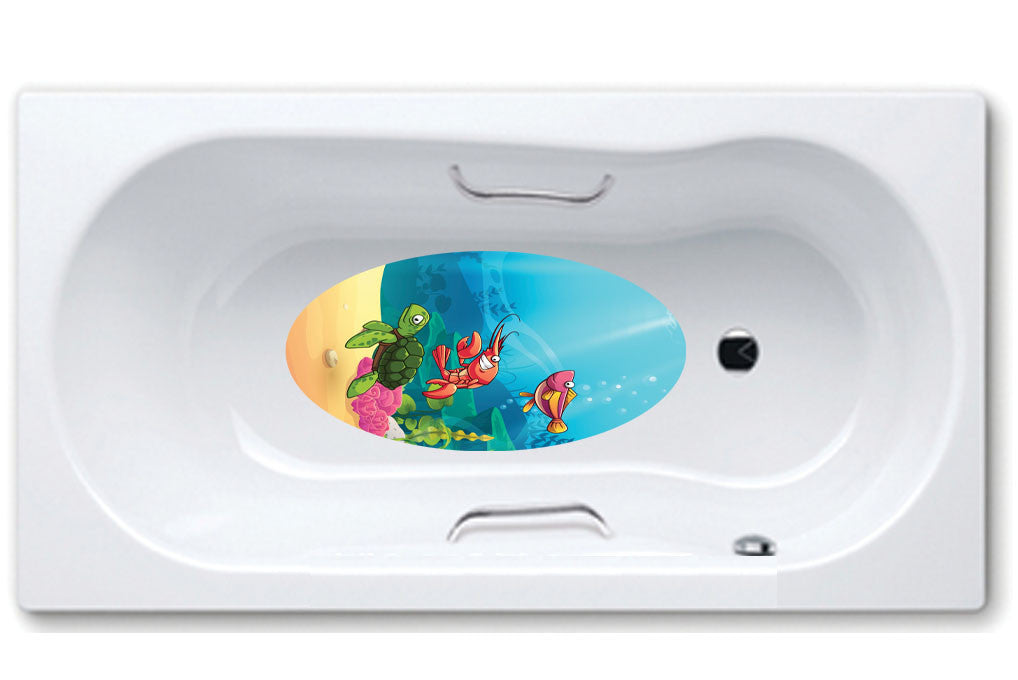  sea,fish,bathtub mat, anti slip,self adhesive,art,full color,shower.