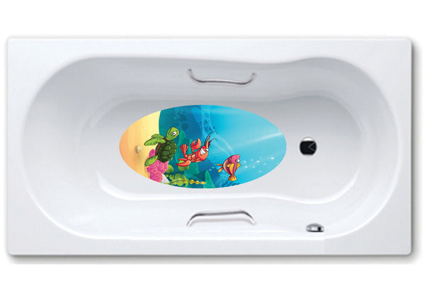  sea,fish,bathtub mat, anti slip,self adhesive,art,full color,shower.