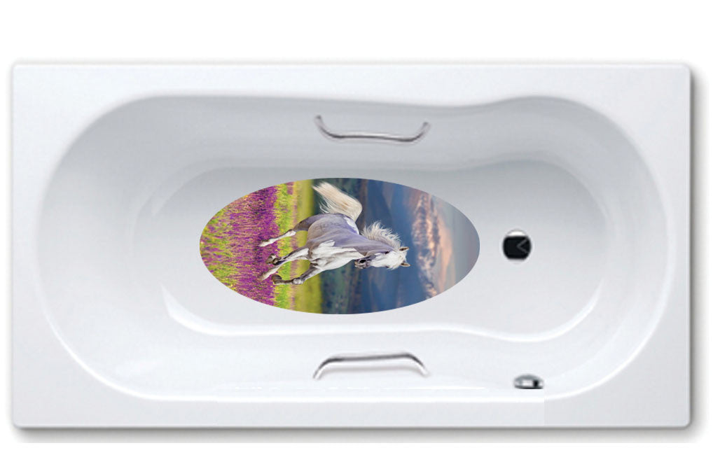 horse,bathtub mat, anti slip,self adhesive,art,full color,shower.